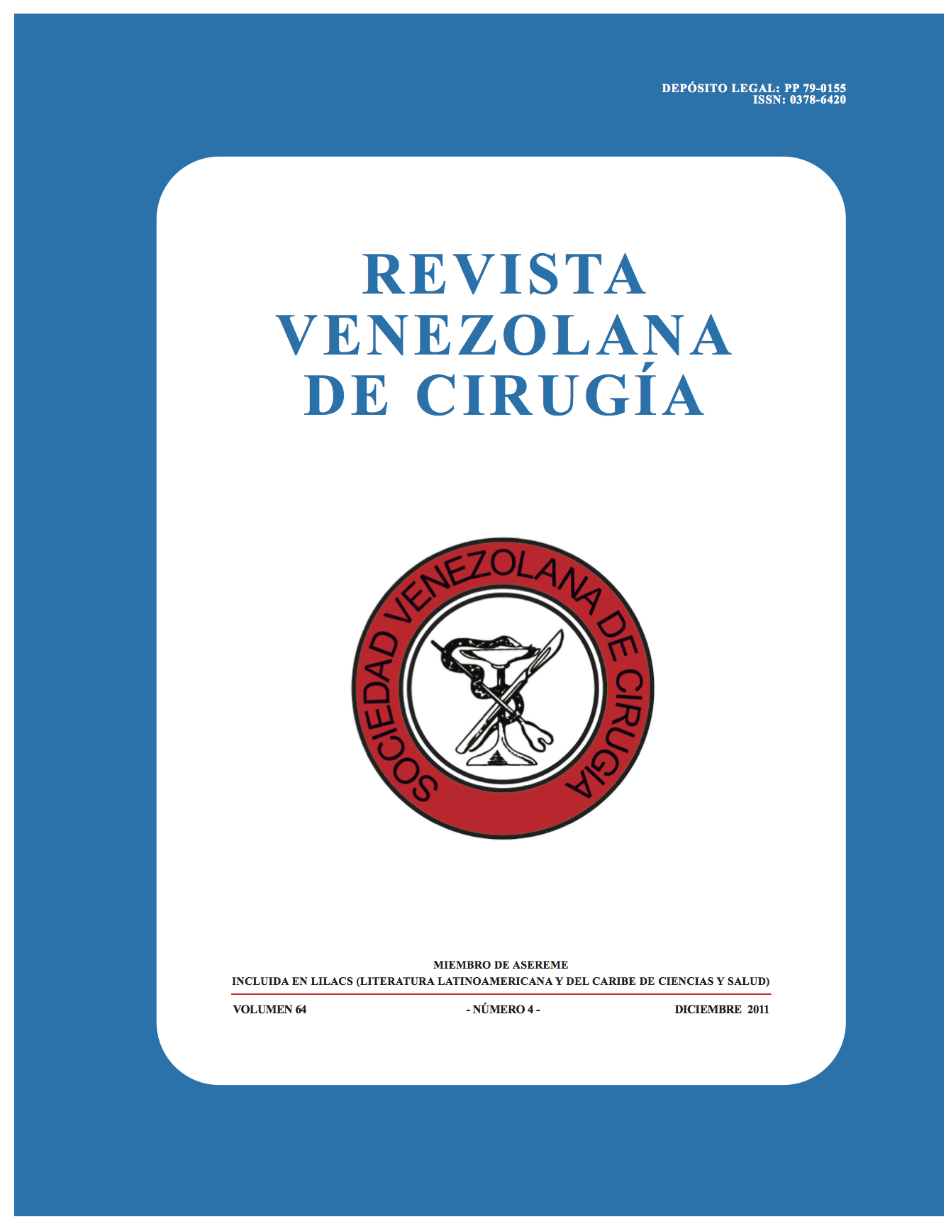 Portada Rev Venez Cir 2011;64(1)